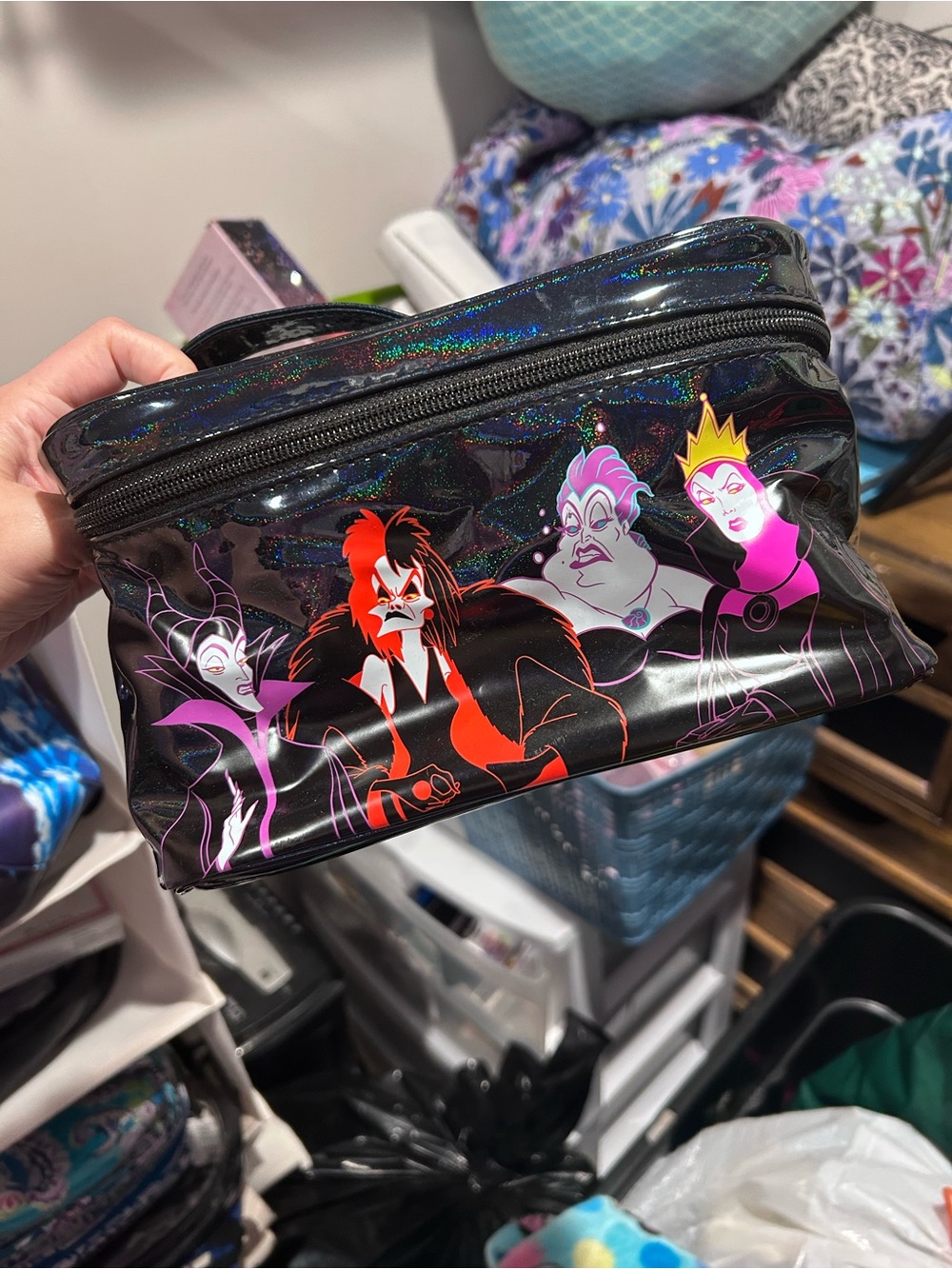 Disney Villains Graphic Cosmetic Bag - Black and Purple